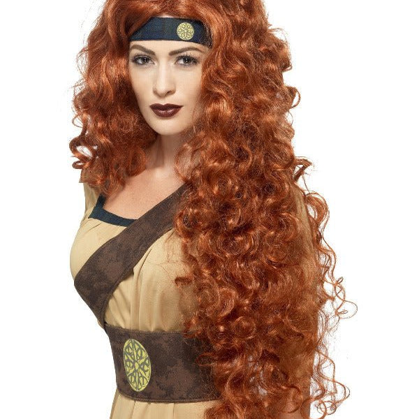 Medieval Warrior Queen Wig, Auburn - Adult Weekender