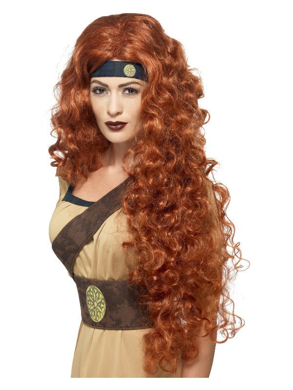 Medieval Warrior Queen Wig, Auburn - Adult Weekender