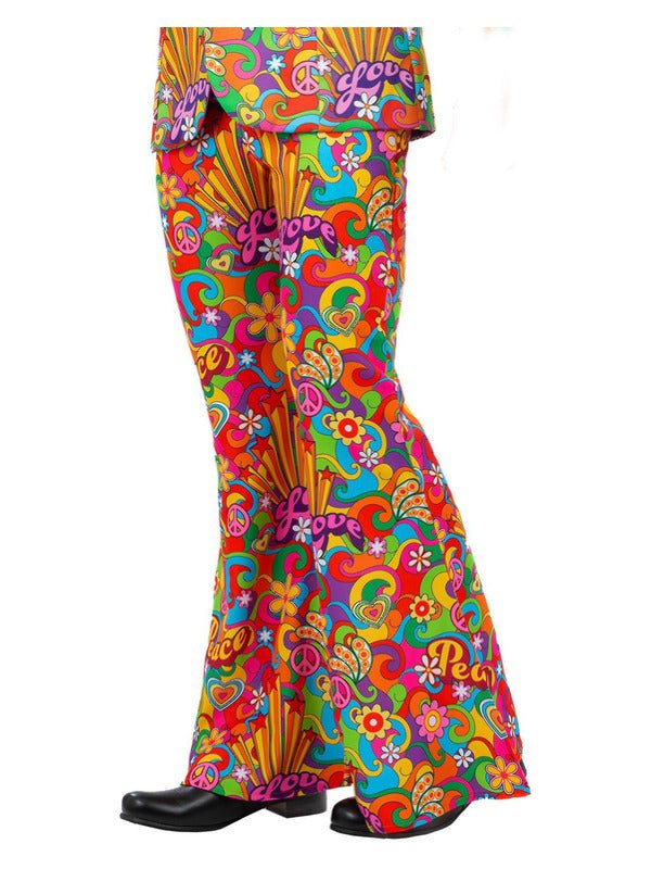 Mens Rainbow Peace Flared Trousers - Adult Weekender
