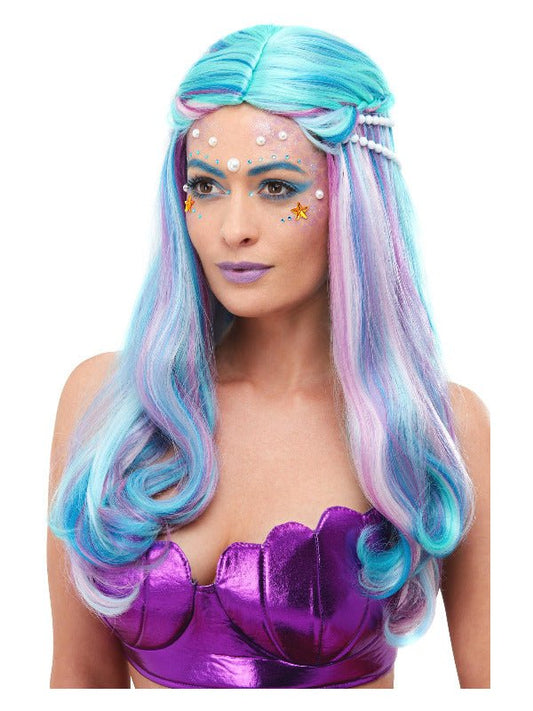 Mermaid Wig, Blue - Adult Weekender