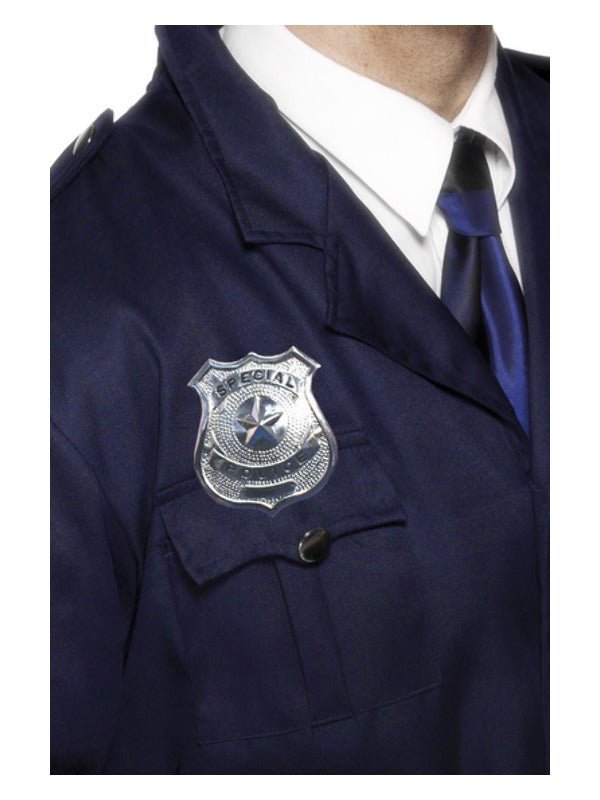 Metal Police Badge, Silver - Adult Weekender