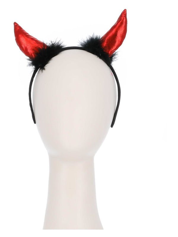 Metallic Devil Horn Headband, Red &amp; Black - Adult Weekender