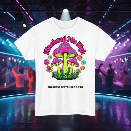 Minehead 70s High - Adult Weekender Front and Back Personalised Unisex Heavy T-Shirt 70s - Adult Weekender