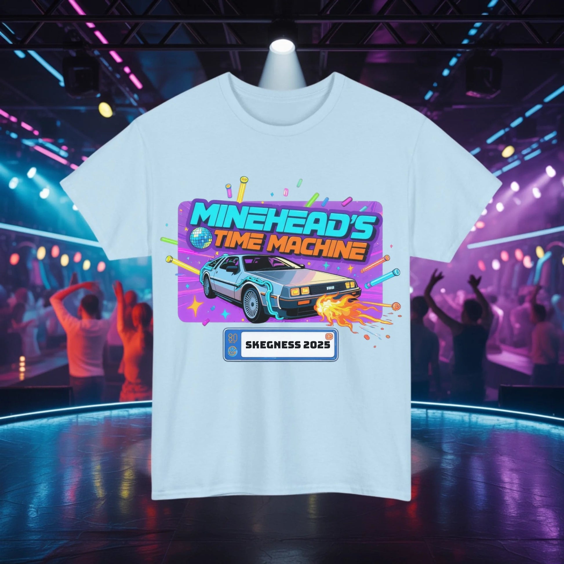 Mineheads Time Machine - Adult Weekender Front and Back Personalised Unisex Heavy T-Shirt Replay - Adult Weekender