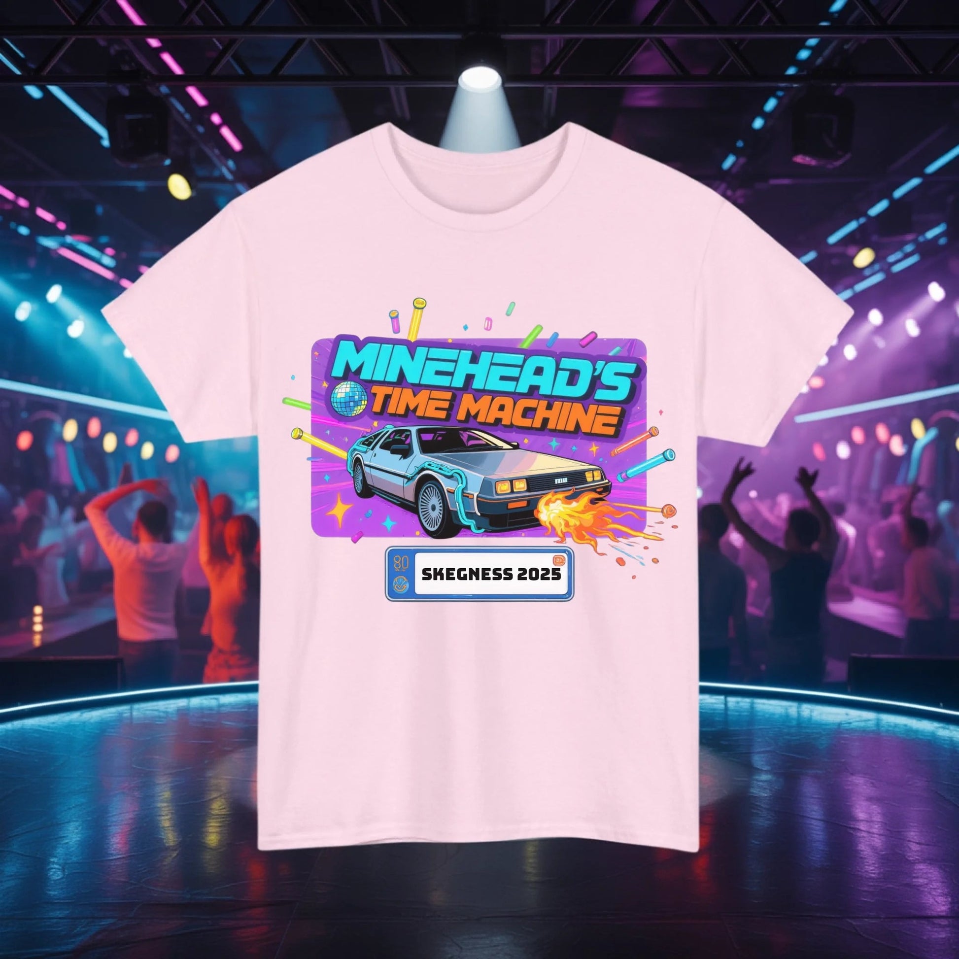 Mineheads Time Machine - Adult Weekender Front and Back Personalised Unisex Heavy T-Shirt Replay - Adult Weekender