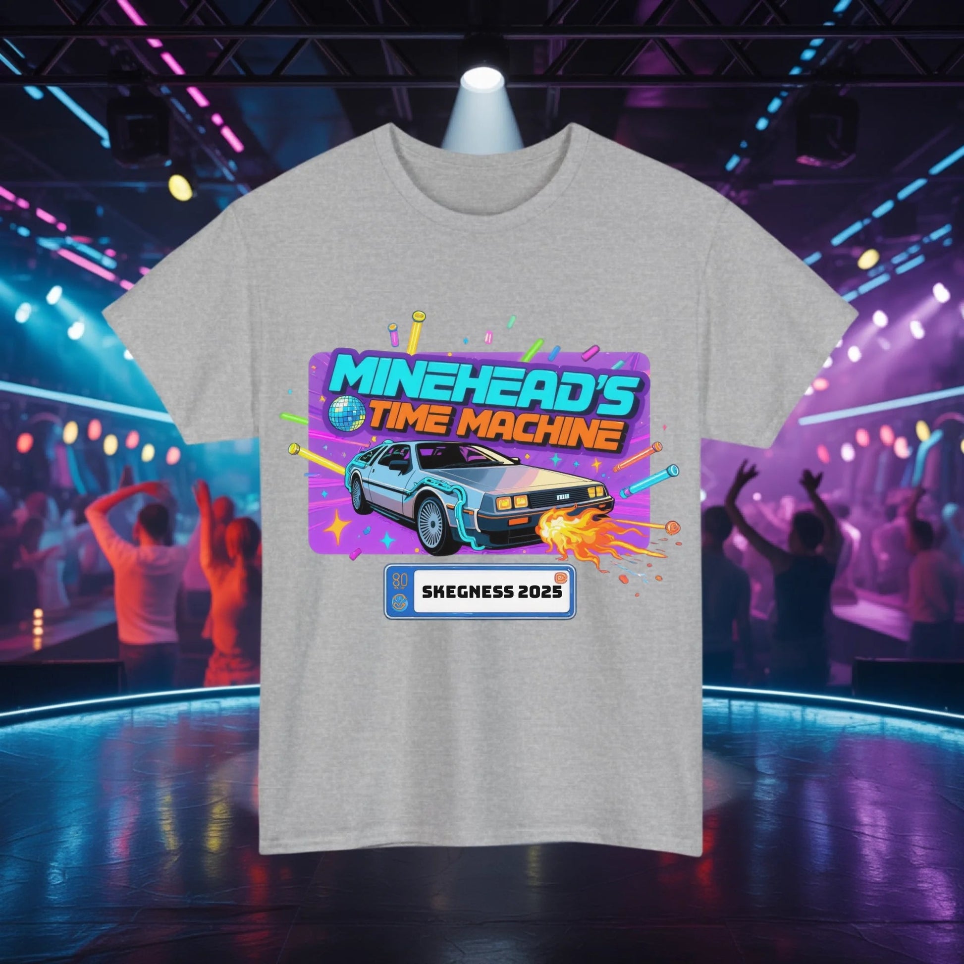 Mineheads Time Machine - Adult Weekender Front and Back Personalised Unisex Heavy T-Shirt Replay - Adult Weekender
