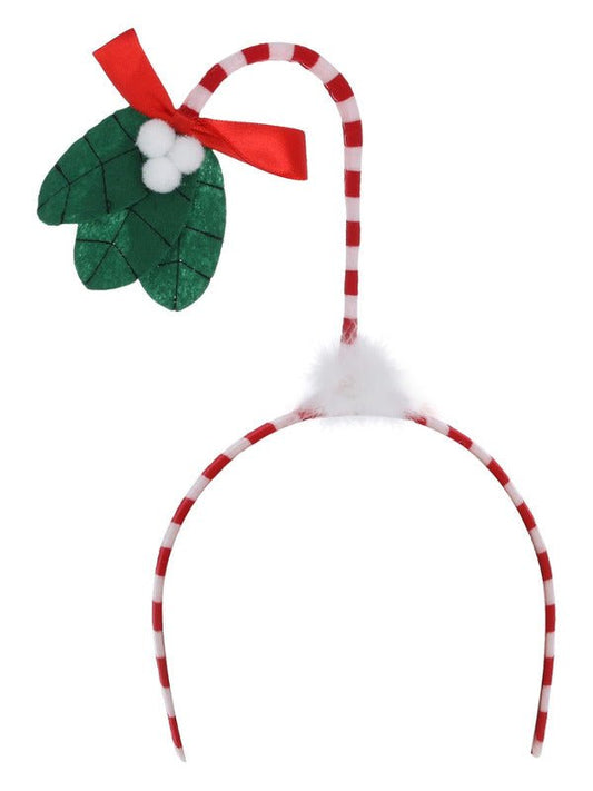 Mistletoe Kisses Headband, Red &amp; White - Adult Weekender