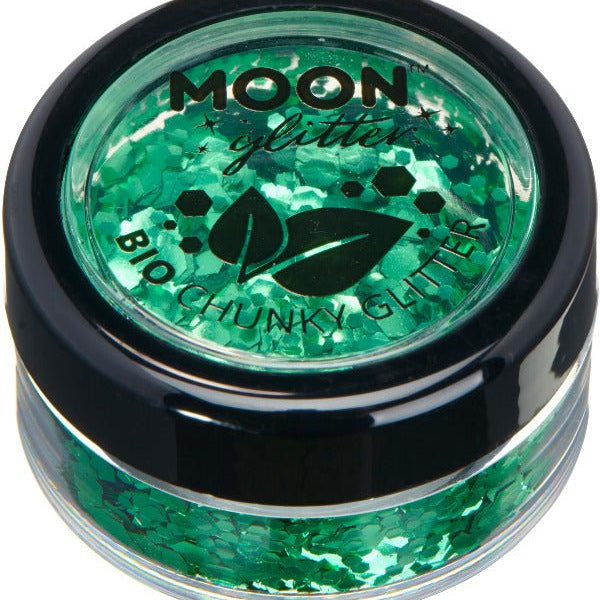 Moon Glitter Bio Chunky Glitter, Green - Adult Weekender
