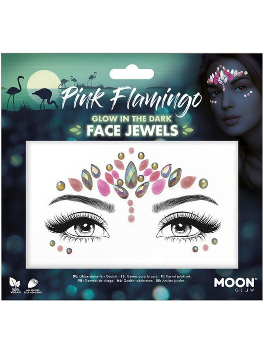 Moon Glow Face Jewels, Pink Flamingo - Adult Weekender