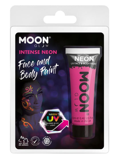Moon Glow Intense Neon UV Face Paint, Intense Pink - Adult Weekender