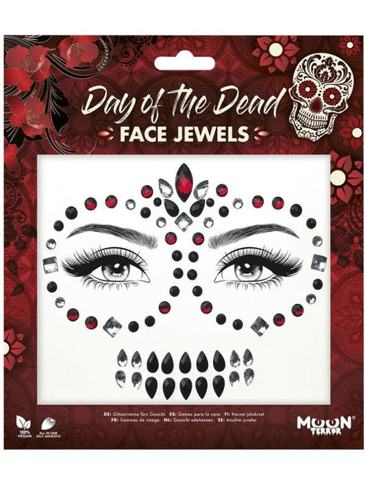 Moon Terror Face Jewels, Day of the Dead - Adult Weekender