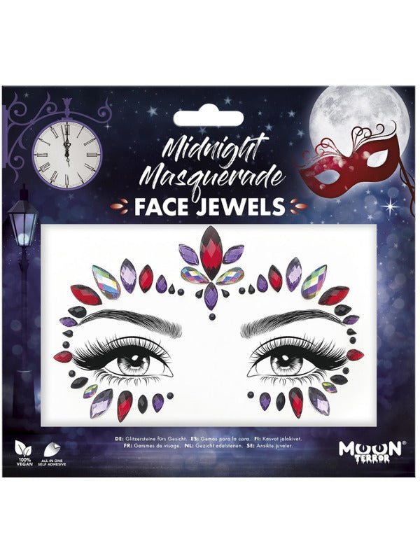 Moon Terror Face Jewels, Midnight Masquerade - Adult Weekender