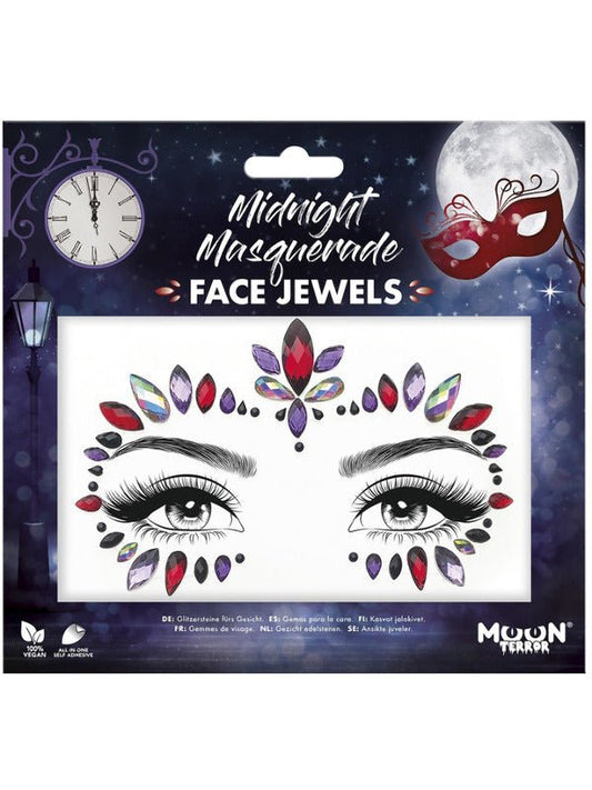 Moon Terror Face Jewels, Midnight Masquerade - Adult Weekender