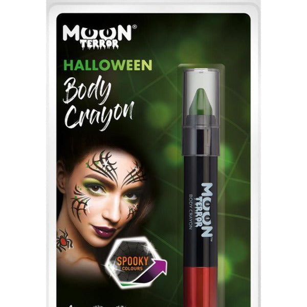 Moon Terror Halloween Body Crayons, Green - Adult Weekender