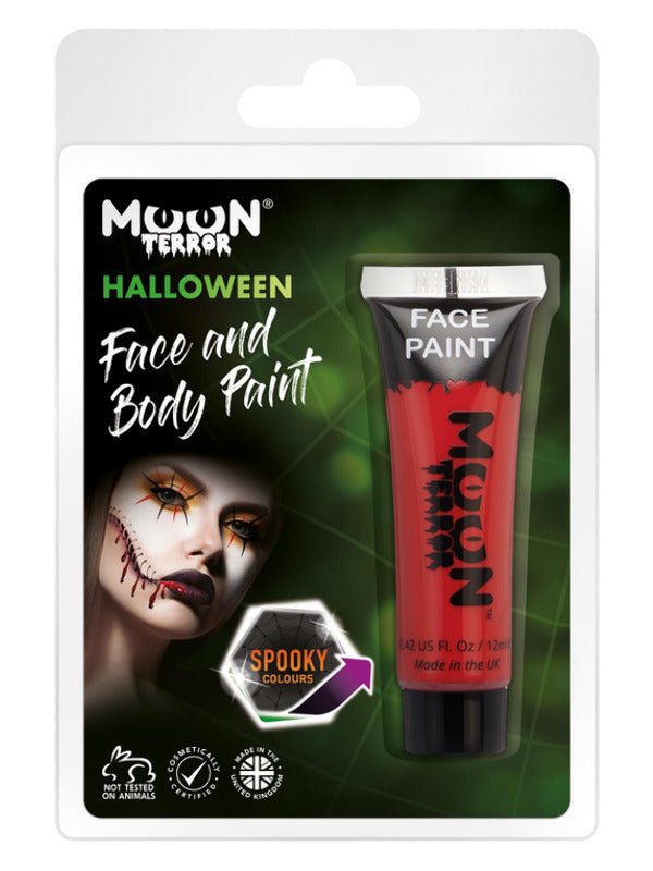 Moon Terror Halloween Face &amp; Body Paint, Red - Adult Weekender