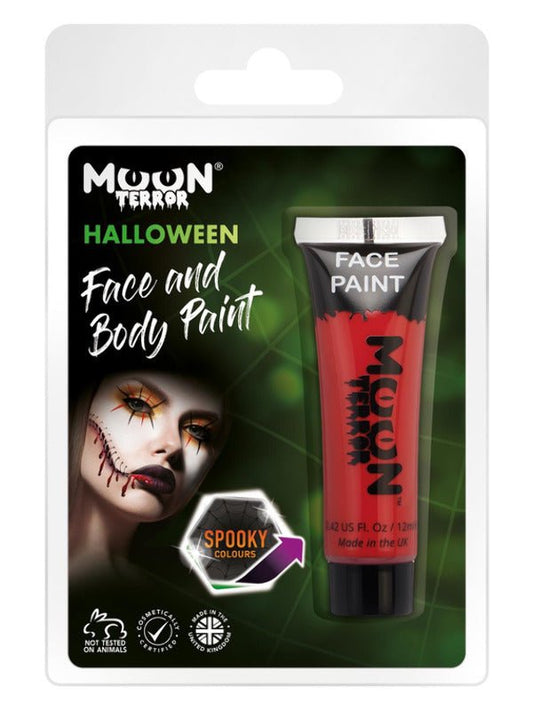 Moon Terror Halloween Face &amp; Body Paint, Red - Adult Weekender