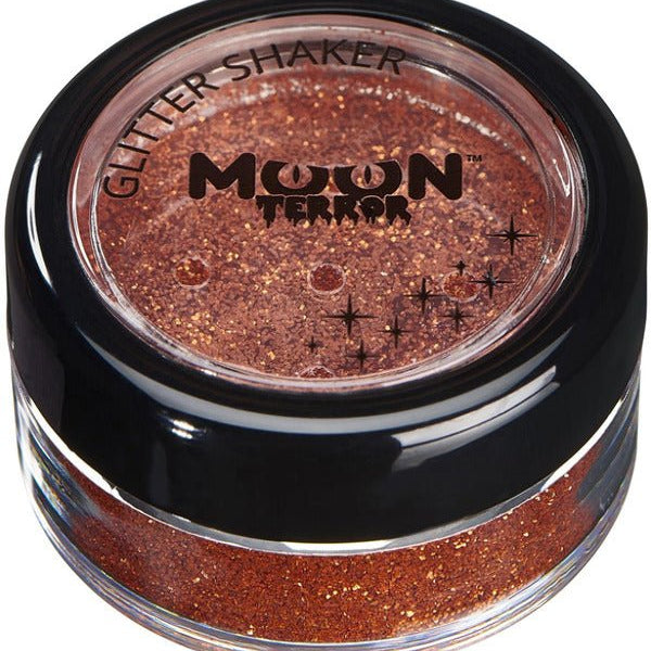 Moon Terror Halloween Glitter Shakers, Orange - Adult Weekender