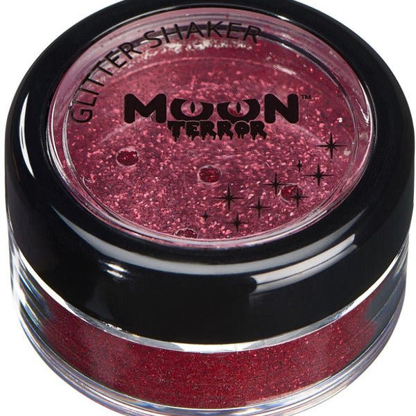 Moon Terror Halloween Glitter Shakers, Red - Adult Weekender