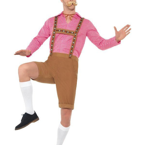 Mr Bavarian Costume, Red & Brown - Adult Weekender