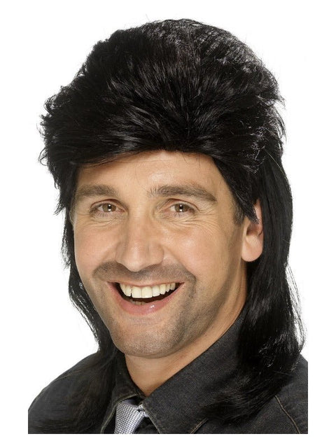 Mullet Wig, Black - Adult Weekender