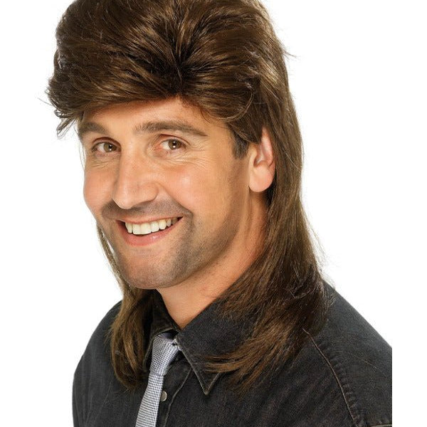 Mullet Wig, Brown - Adult Weekender