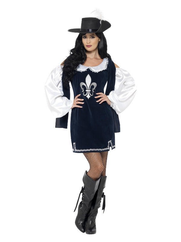 Musketeer Female Costume, Navy - Adult Weekender