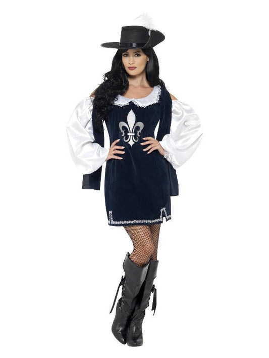 Musketeer Female Costume, Navy - Adult Weekender