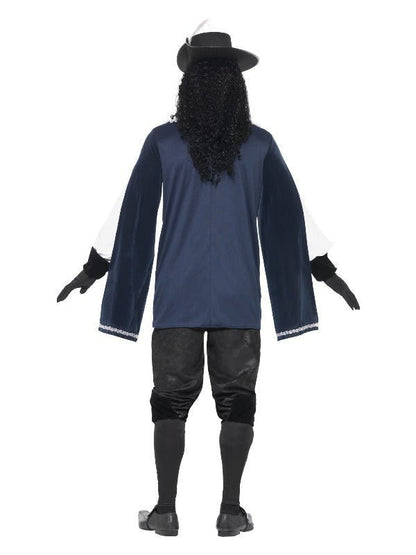 Musketeer Male Costume, with Top, Hat, Navy - Adult Weekender