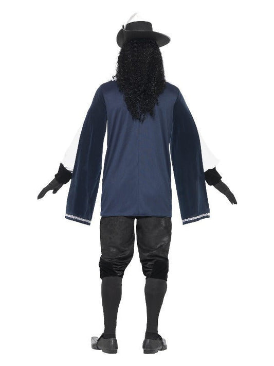 Musketeer Male Costume, with Top, Hat, Navy - Adult Weekender