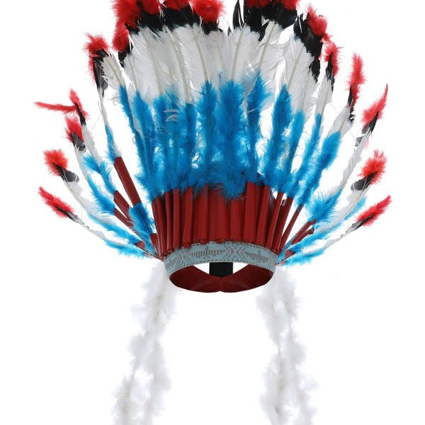 Native American Inspired Headdress, Blue - Adult Weekender