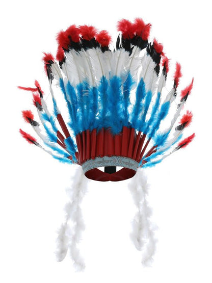 Native American Inspired Headdress, Blue - Adult Weekender