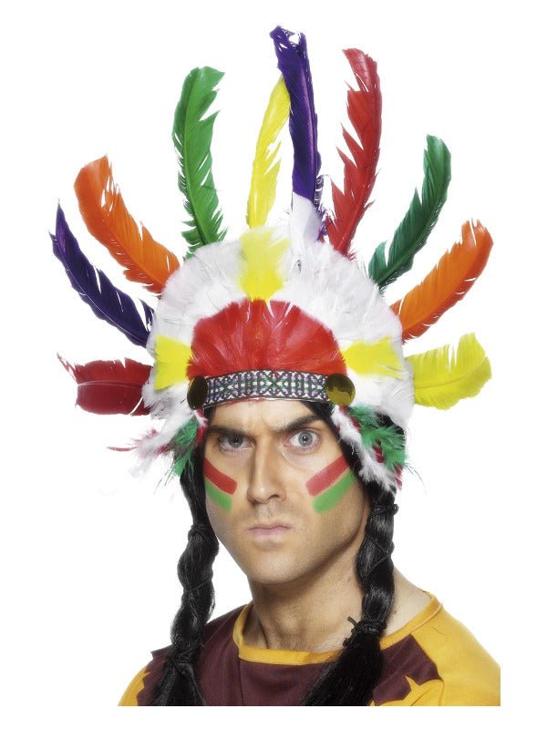 Native American Inspired Headdress, Multi - Coloured - Adult Weekender
