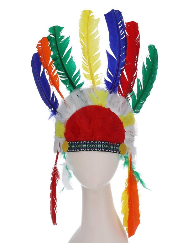Native American Inspired Headdress, Multi - Coloured - Adult Weekender