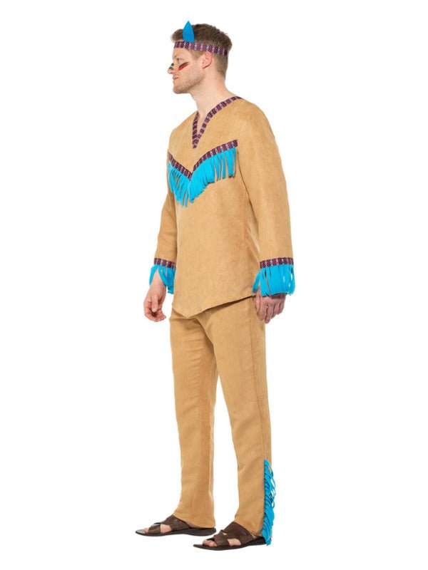 Native American Inspired Warrior Costume, Blue &amp; B - Adult Weekender