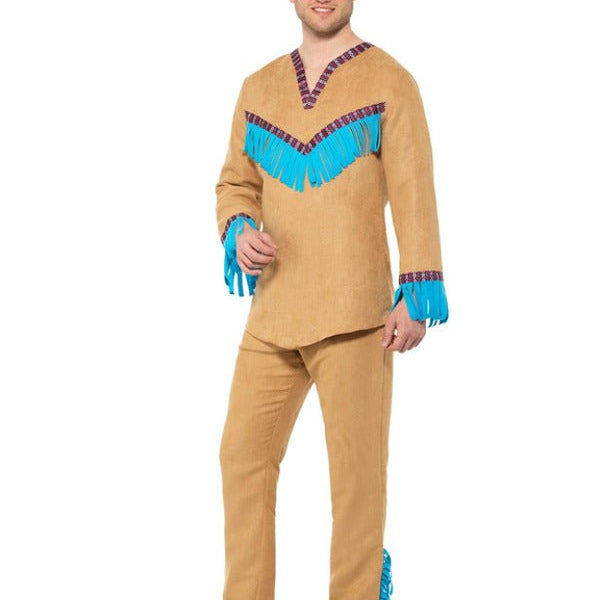 Native American Inspired Warrior Costume, Blue & B - Adult Weekender