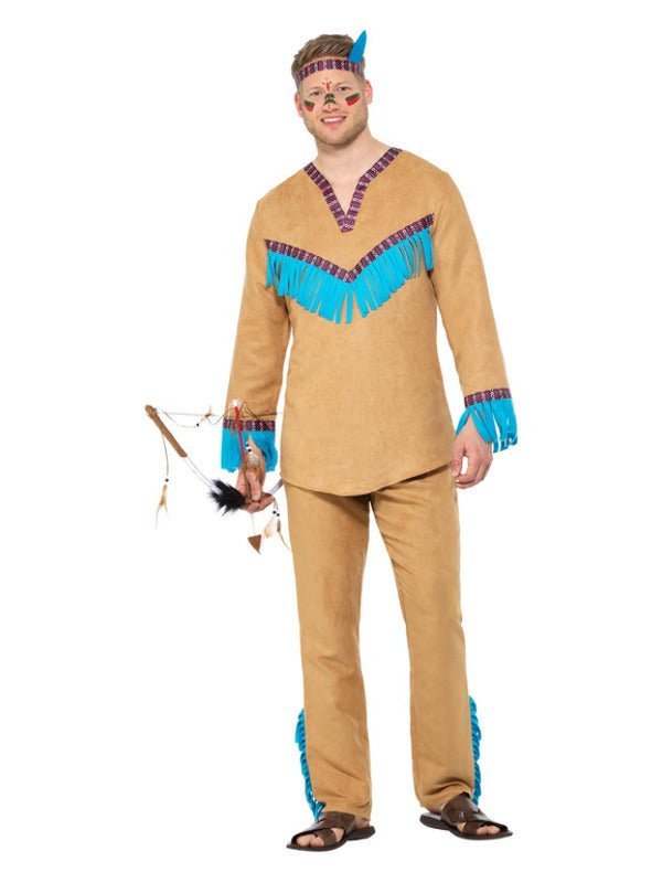 Native American Inspired Warrior Costume, Blue & B - Adult Weekender