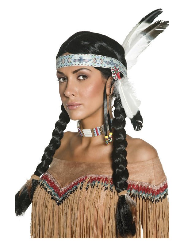 Native American Inspired Wig, Black - Adult Weekender