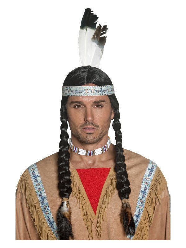 Native American Inspired Wig, Black - Adult Weekender