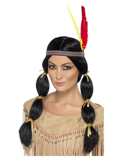 Native American Inspired Wig, Black - Adult Weekender