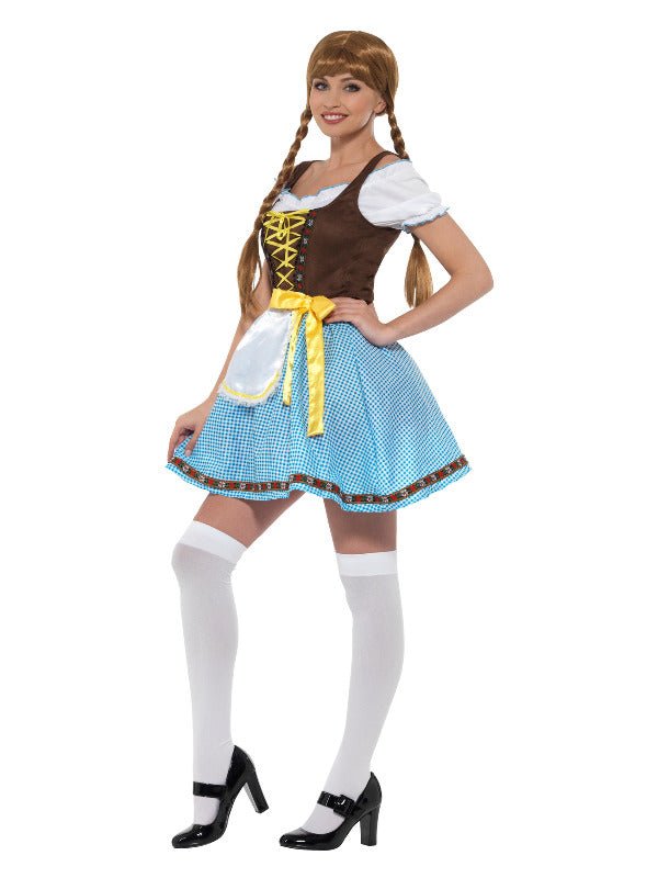 Olga Bavarian Costume, Blue &amp; White - Adult Weekender