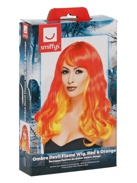 Ombre Devil Flame Wig, Red &amp; Orange - Adult Weekender
