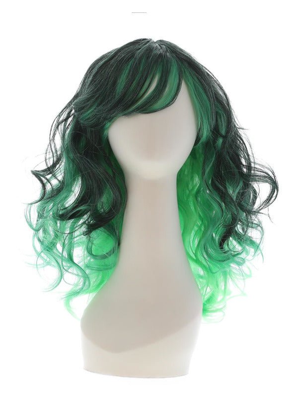 Ombre Wig, Bewitching, Green &amp; Black - Adult Weekender