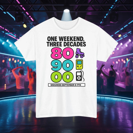 One Weekend Three Decades - Adult Weekender Front and Back Personalised Unisex Heavy T-Shirt Replay - Adult Weekender