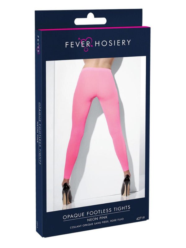 Opaque Footless Tights, Neon Pink - Adult Weekender