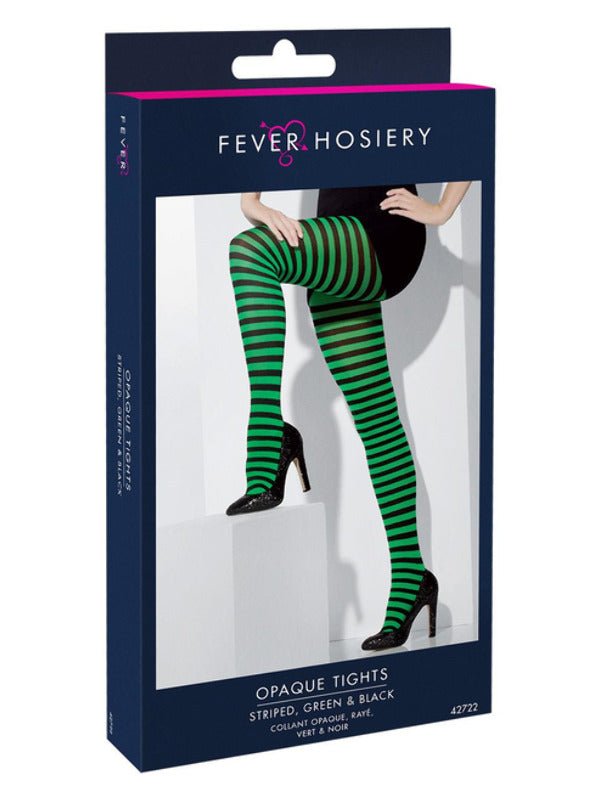 Opaque Tights, Green &amp; Black - Adult Weekender