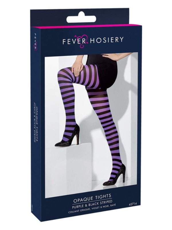 Opaque Tights, Purple &amp; Black - Adult Weekender