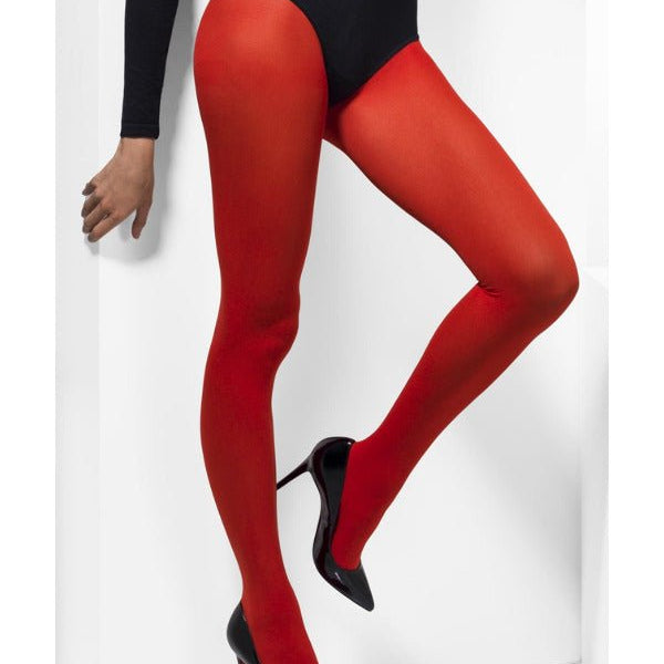 Opaque Tights, Red - Adult Weekender