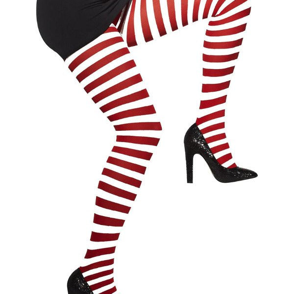 Opaque Tights, Red & White - Adult Weekender