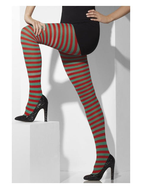 Opaque Tights, Red & Green - Adult Weekender