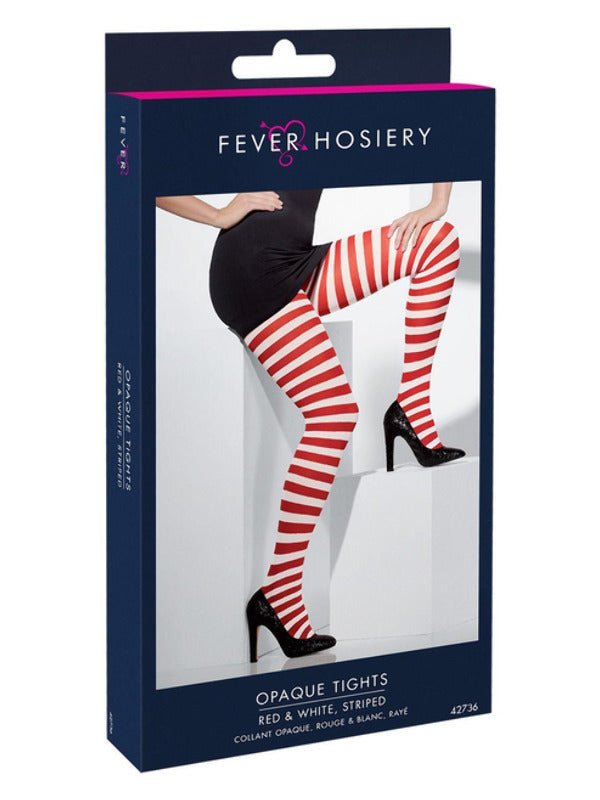 Opaque Tights, Red & White - Adult Weekender